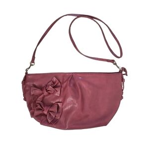 NWT Jessica Simpson Burgundy Faux Leather Shoulder Bag With Bows